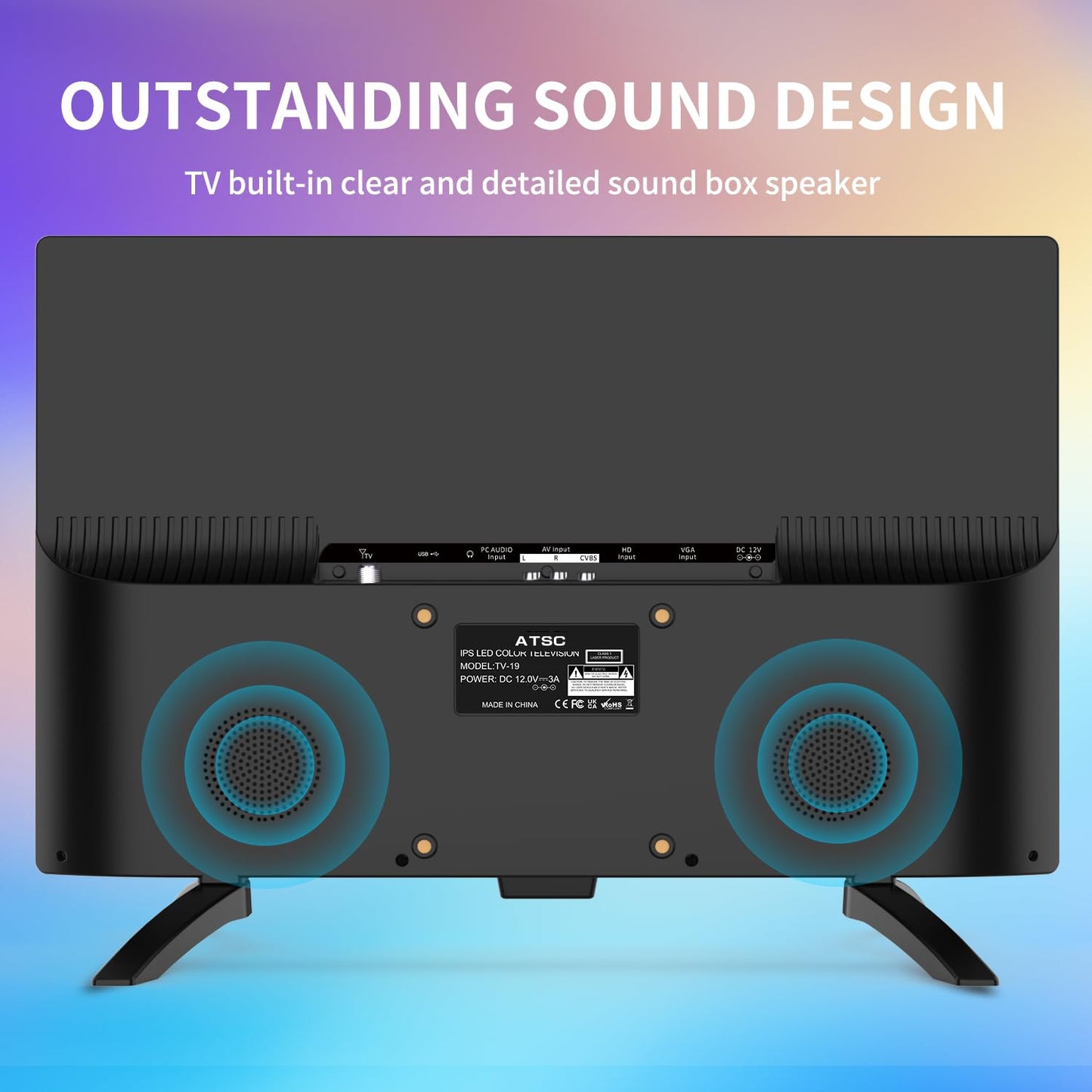 Feihe 22 Inch TV, FHD LED Flat Screen TV 1080p IPS Display w/Digital Dual Tuners ATSC/HDMI/VGA/AV/USB Suitable for Kitchen/RV/Caravan and Boat(2022 Model)