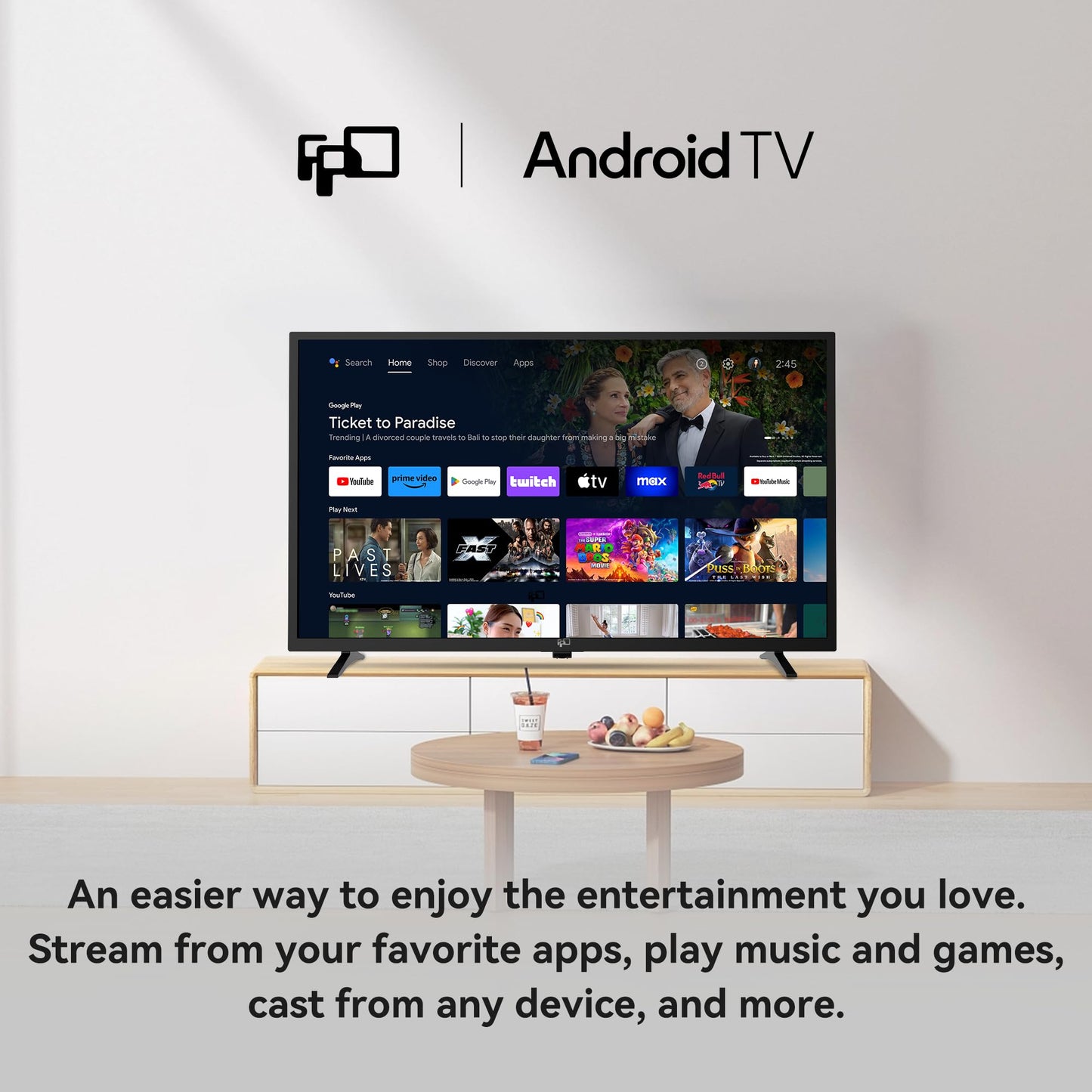 FPD 43 Inch Smart TV 4K UHD LED Flat Screen Google TV with Google Cast, Bluetooth, HDMI, Streaming Live, HDR 10, Dolby Vision, Ultra Slim Television(Canvas-Series, CG43-C3, 2025)