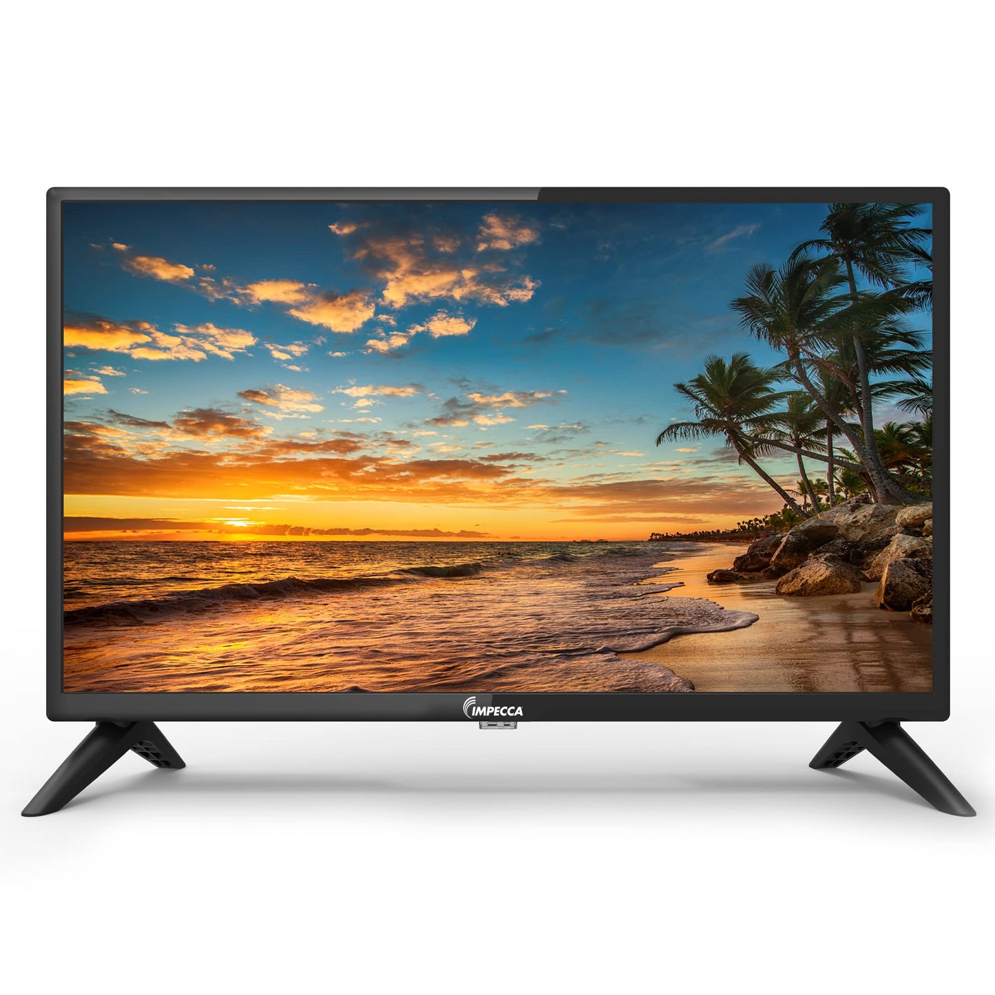 Impecca 24 inch TV HD 720p LED HDMI USB VGA Small Screen Monitor for Home Kitchen RV Camper or Office, Stereo Speakers, Wall Mountable, Full Function Remote, Non-Smart Television