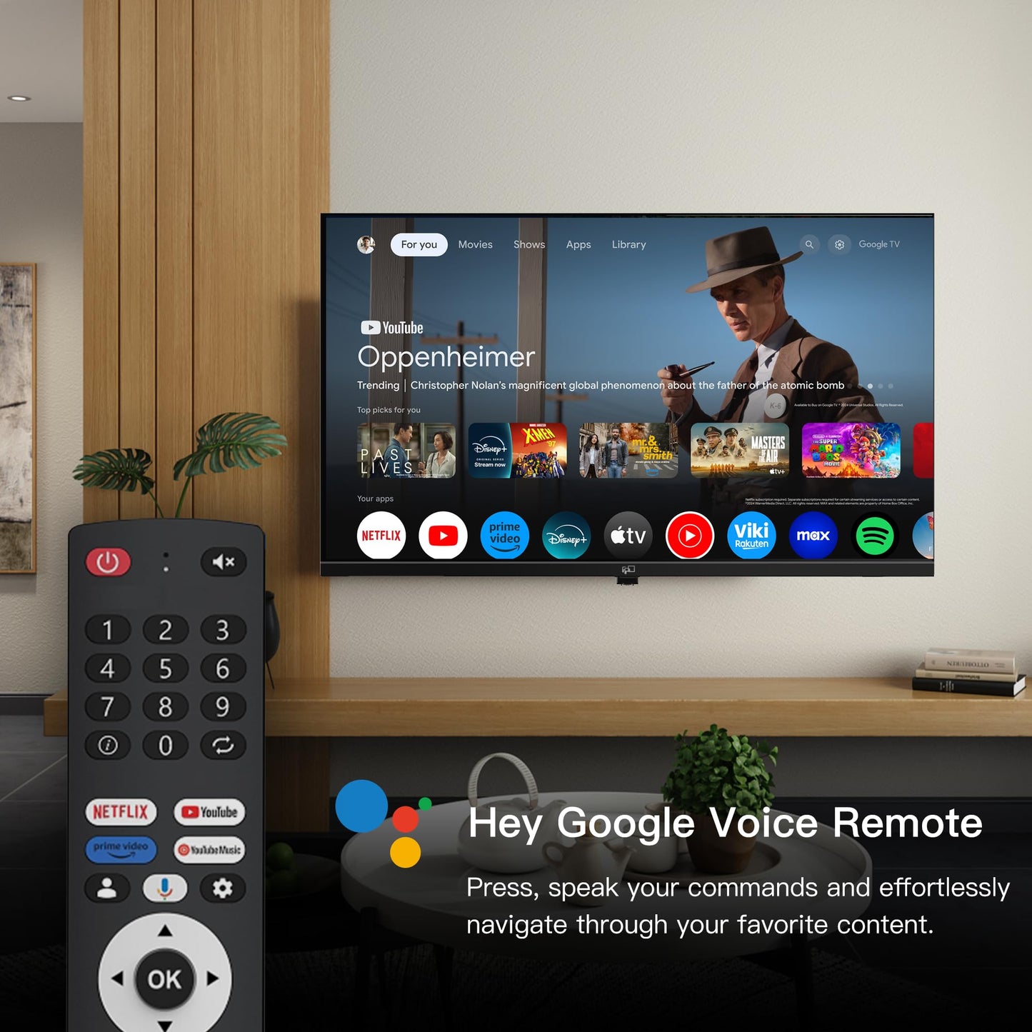 FPD 43 Inch Smart TV 4K UHD LED Flat Screen Google TV with Google Cast, Bluetooth, HDMI, Streaming Live, HDR 10, Dolby Vision, Ultra Slim Television(Canvas-Series, CG43-C3, 2025)