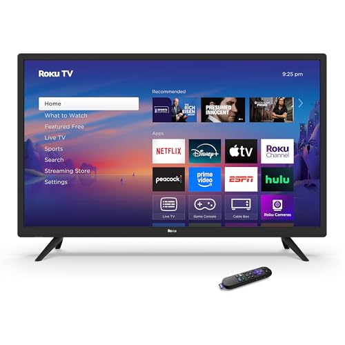 Roku Smart TV 2025 – 32-Inch Select Series, 720p HD TV – RokuTV with Voice Remote – Flat Screen LED Television with Wi-Fi for Streaming Live Local News, Sports, Family Entertainment - Amazon Exclusive