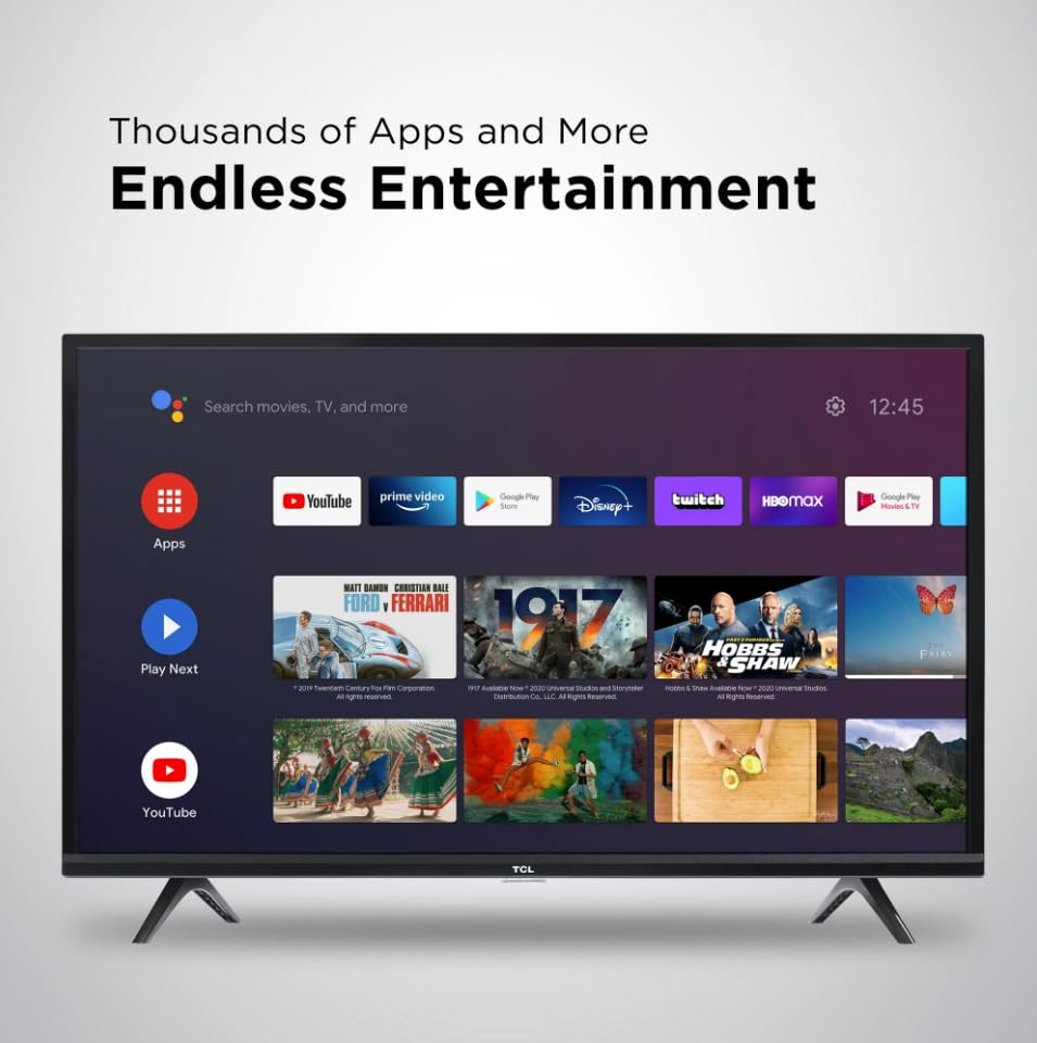 TCL 32-Inch Class 3 Series 1080p FHD LED Smart Roku TV + Wall Mount Dual-Band Wi-Fi Compatible with AlR Play Alexa and Google Assistant (Renewed)
