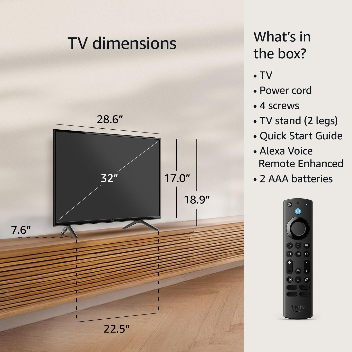 Amazon Fire TV 32" 2-Series (newest model), HD smart TV with Fire TV Alexa Voice Remote, stream live TV without cable