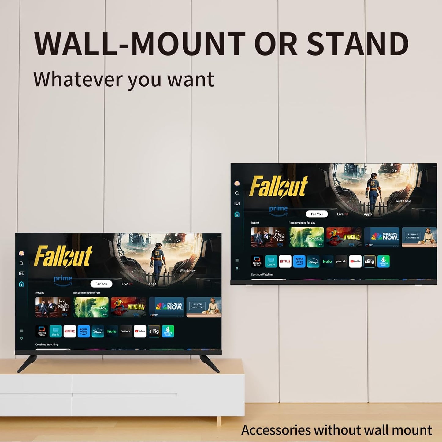 ATYME 32-inch 720p HD LED Smart TV Powered by Samsung Tizen Os,Samsung App Store Inside, Netflix,Disney+, Flat Screen 1*USB 3* HDMI 1*VGA ARC Dual Channel 8W (2024 Model)