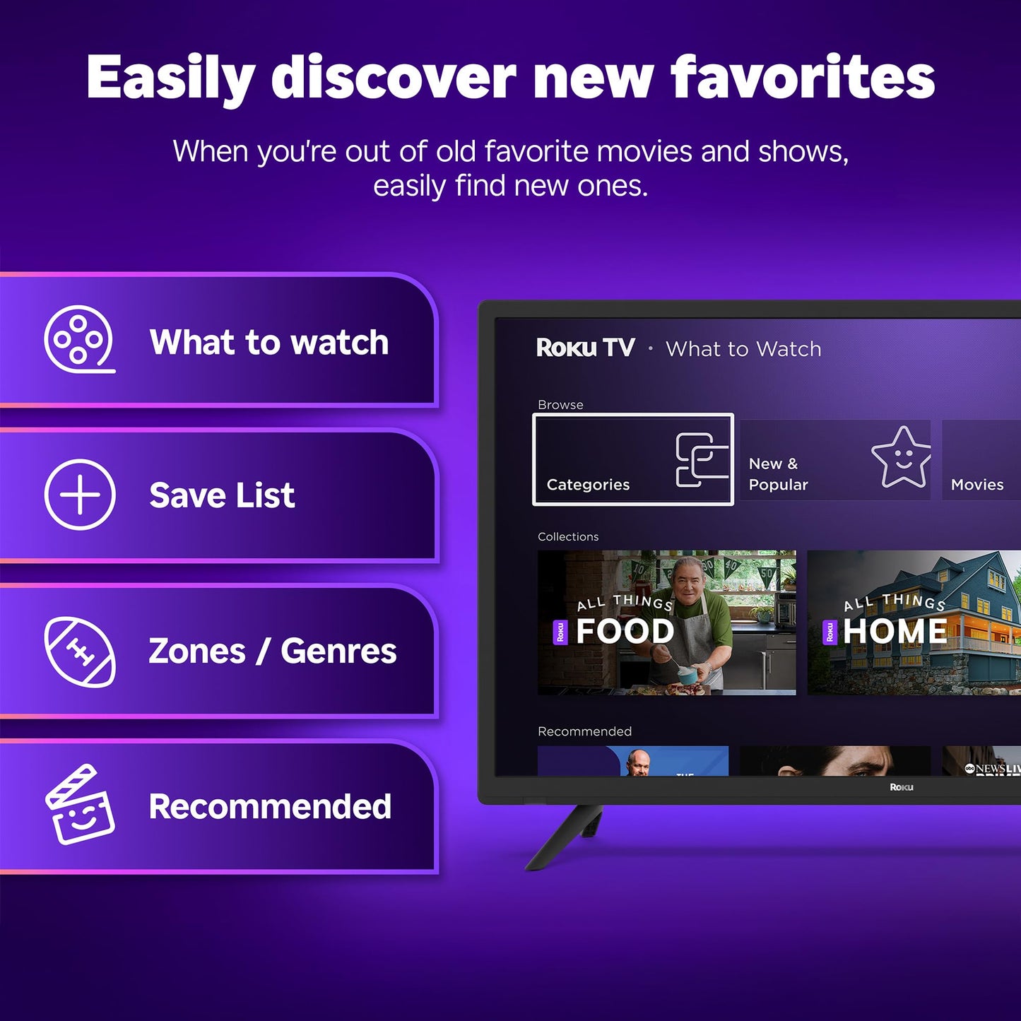 Roku Smart TV 2025 – 32-Inch Select Series, 720p HD TV – RokuTV with Voice Remote – Flat Screen LED Television with Wi-Fi for Streaming Live Local News, Sports, Family Entertainment - Amazon Exclusive