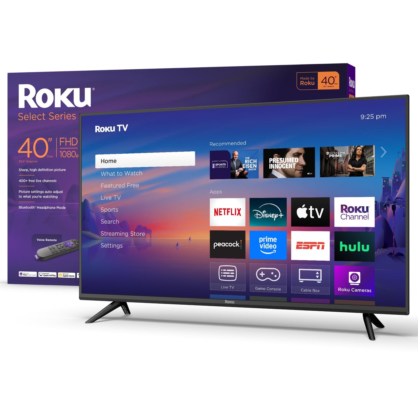Roku Smart TV 2025 – 32-Inch Select Series, 720p HD TV – RokuTV with Voice Remote – Flat Screen LED Television with Wi-Fi for Streaming Live Local News, Sports, Family Entertainment - Amazon Exclusive