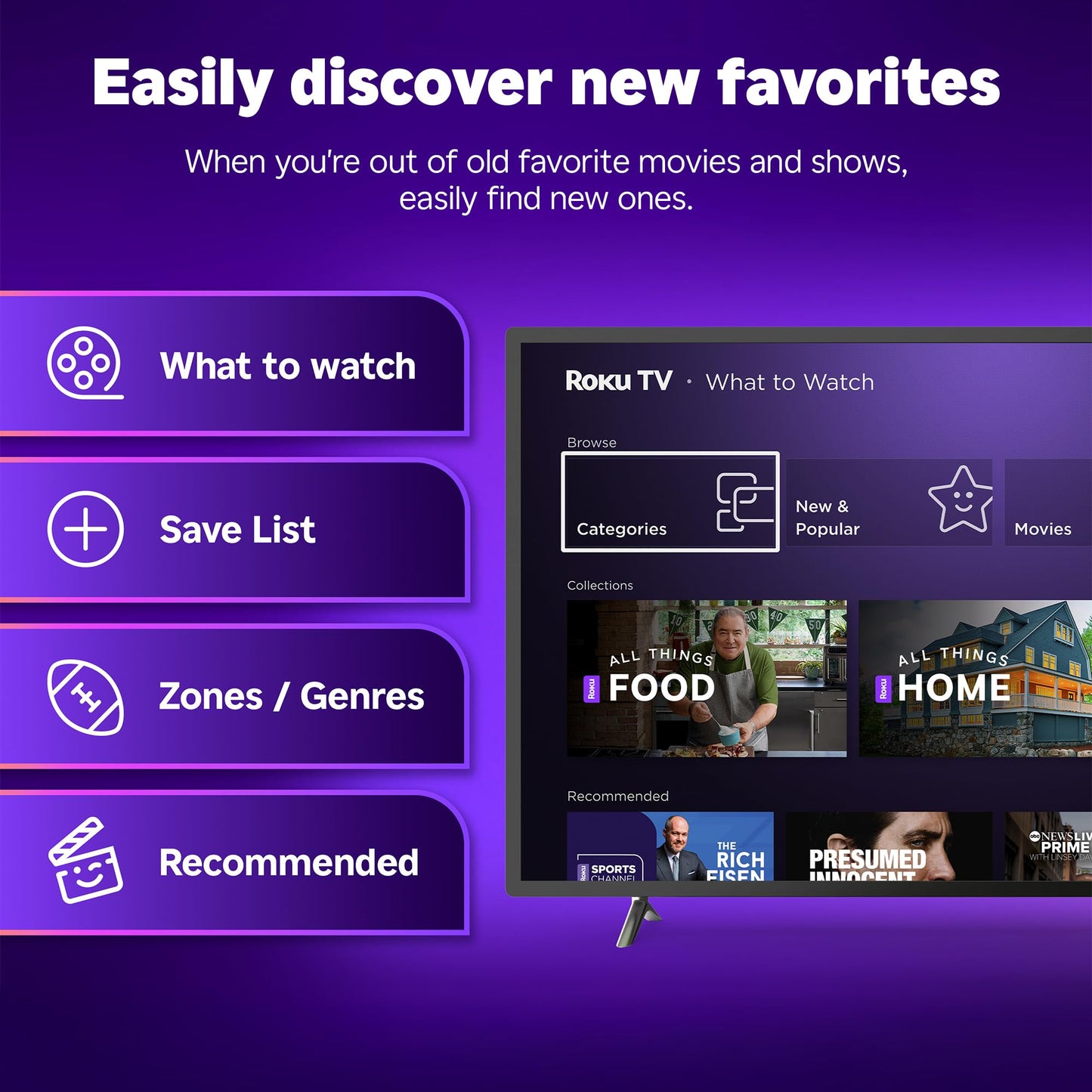 Roku Smart TV 2025 – 32-Inch Select Series, 720p HD TV – RokuTV with Voice Remote – Flat Screen LED Television with Wi-Fi for Streaming Live Local News, Sports, Family Entertainment - Amazon Exclusive