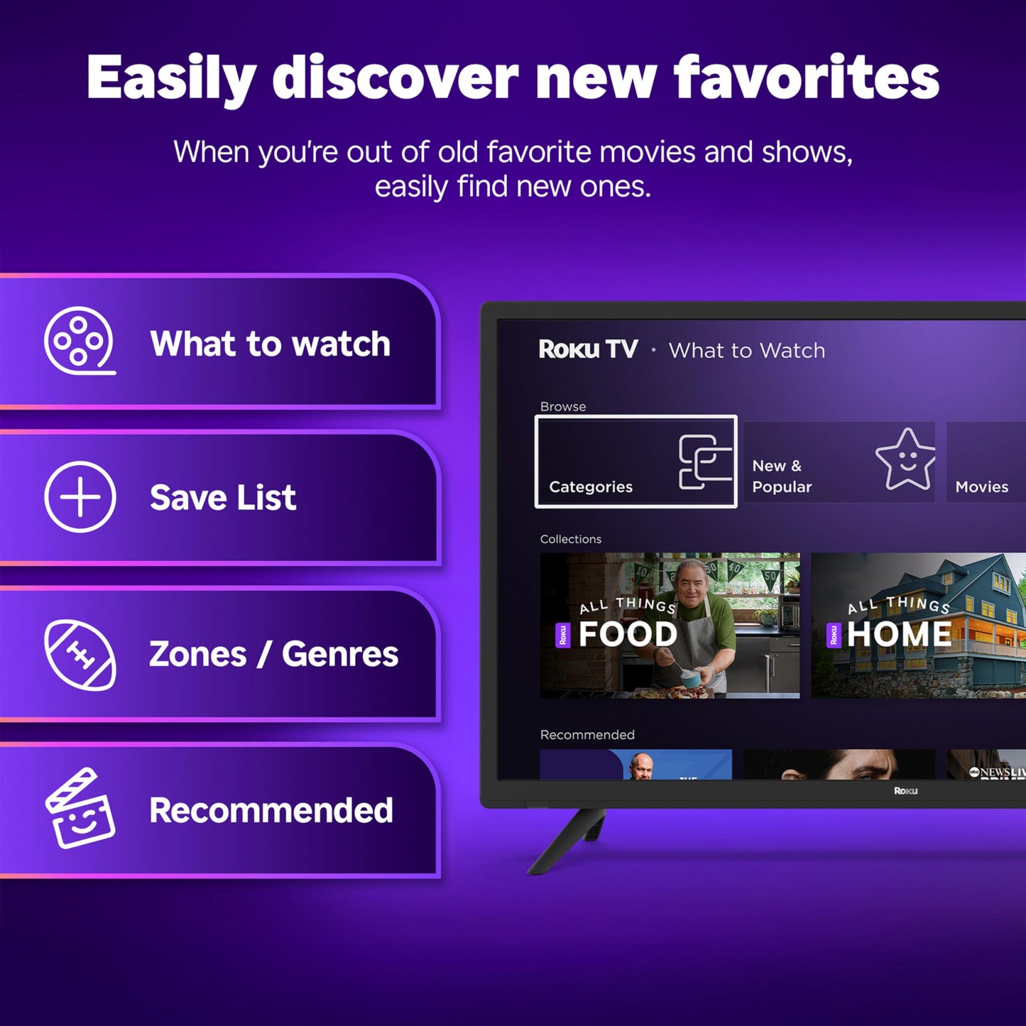 Roku Smart TV 2025 – 32-Inch Select Series, 720p HD TV – RokuTV with Voice Remote – Flat Screen LED Television with Wi-Fi for Streaming Live Local News, Sports, Family Entertainment - Amazon Exclusive