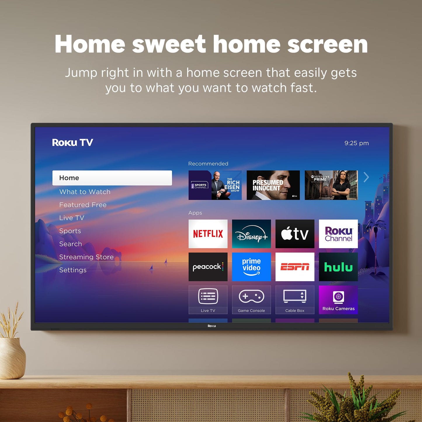Roku Smart TV 2025 – 32-Inch Select Series, 720p HD TV – RokuTV with Voice Remote – Flat Screen LED Television with Wi-Fi for Streaming Live Local News, Sports, Family Entertainment - Amazon Exclusive